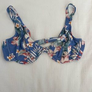 Rhythm Hawaiian print underwire bikini top 🩵🥭🍐💙